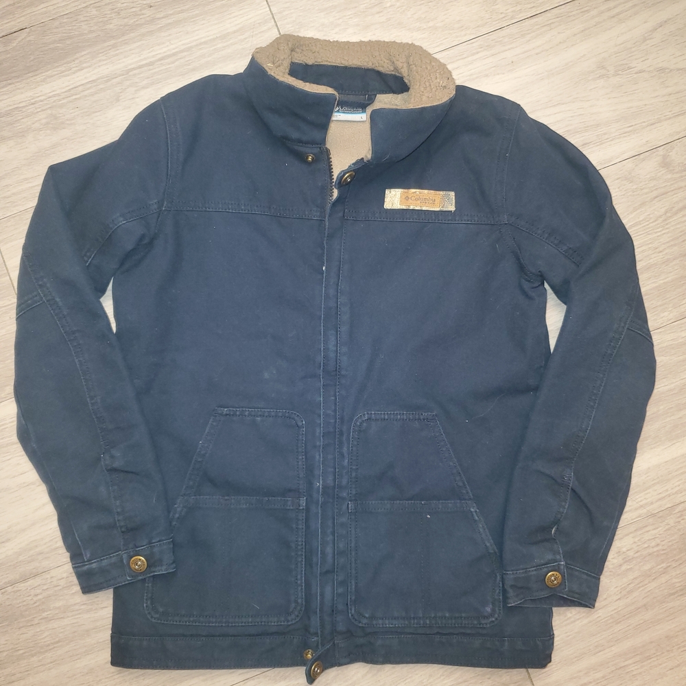 Columbia PHG Kids Roughtail Field Canvas Sherpa Zip Jacket Black LARGE